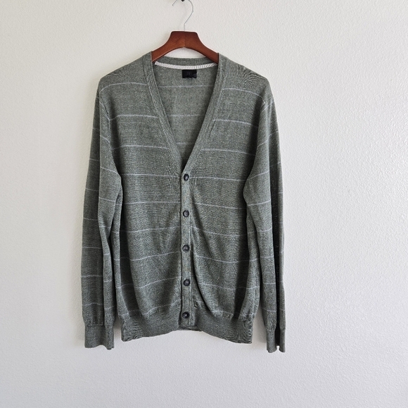 Banana Republic Cashmere Linen Blend V-neck Cardigan Sweater Size Large - Picture 6 of 15